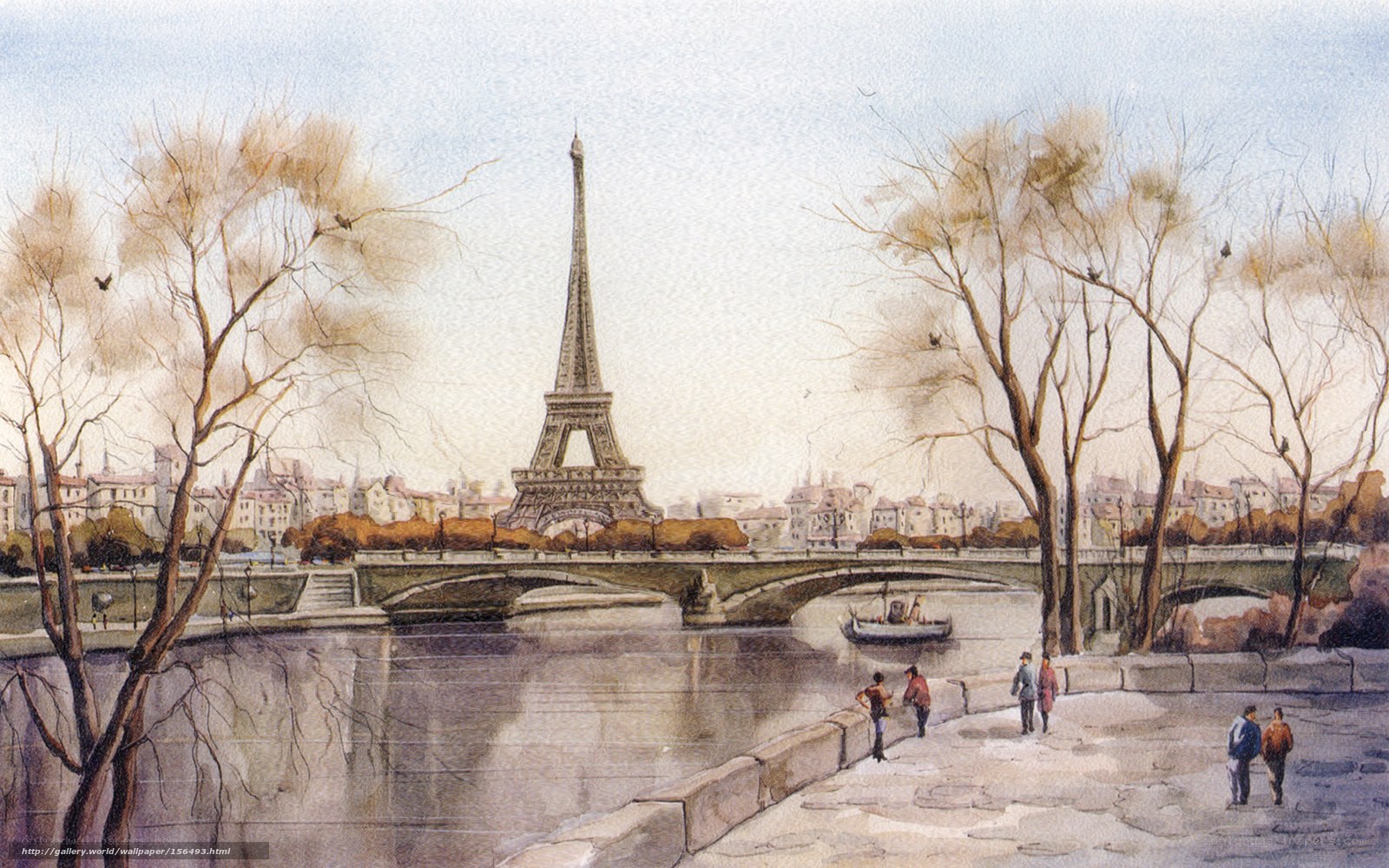 Eiffel Tower by the Seine