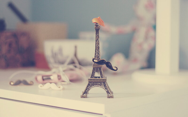 Eiffel Tower Figurine — White, Calm, Photograph
