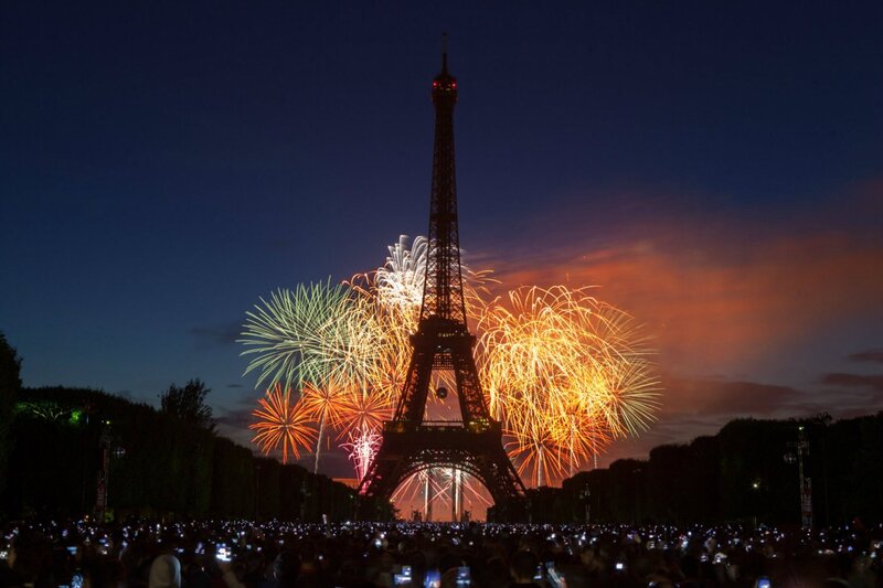 Eiffel Tower Fireworks — Blue