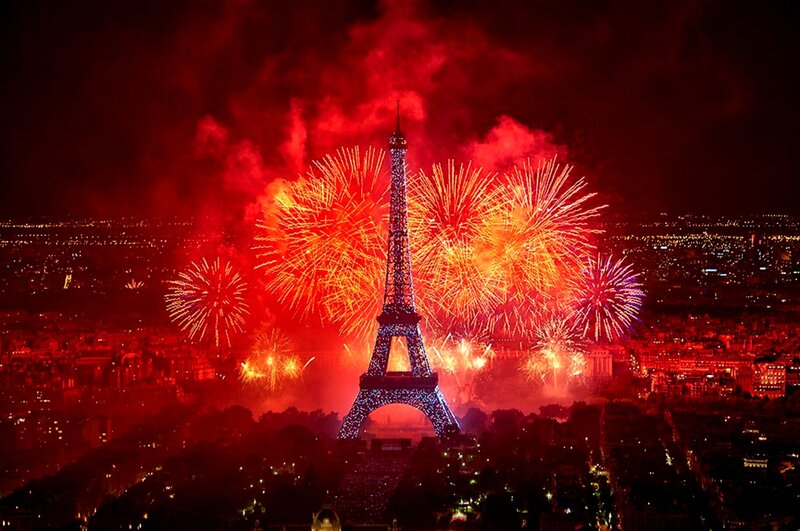 Eiffel Tower Fireworks — Red