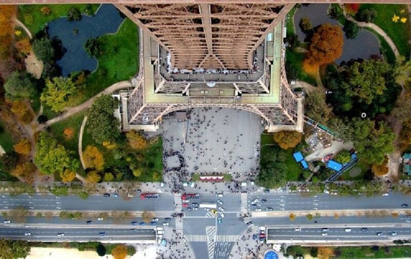 Eiffel Tower from Above — Green