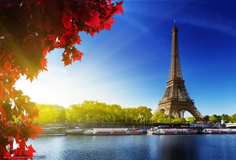 Eiffel Tower in Autumn — Blue, Serene