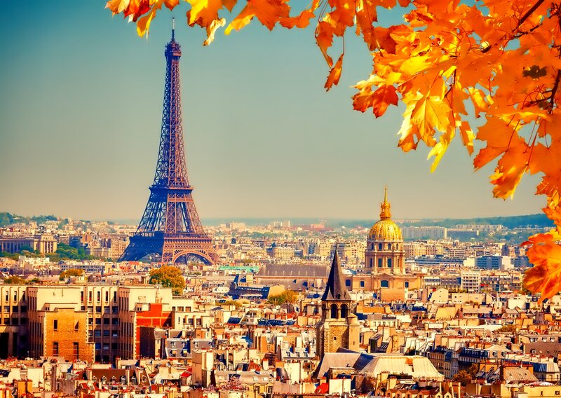 Eiffel Tower in Autumn — Orange