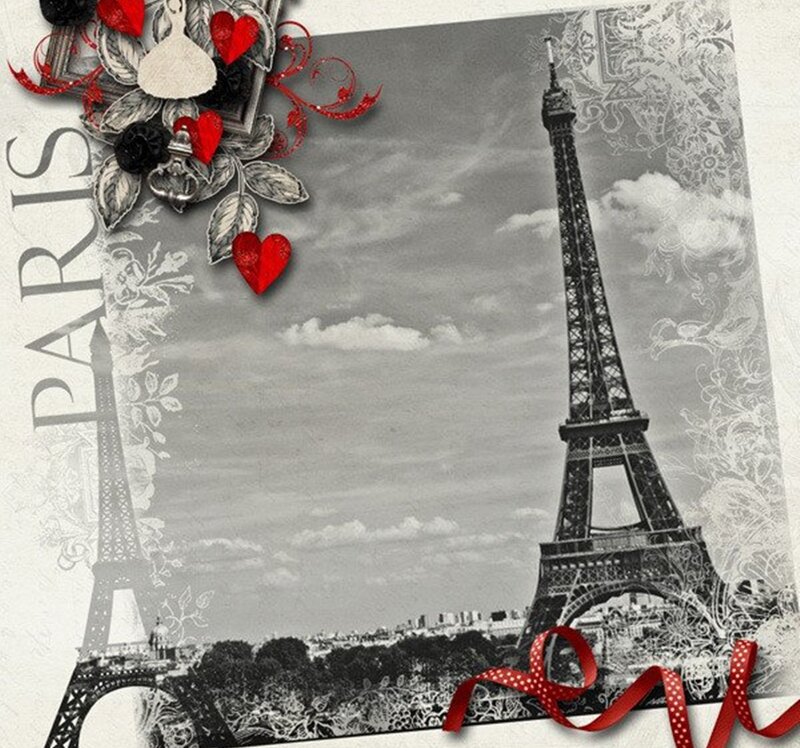 Eiffel Tower in Paris — Black