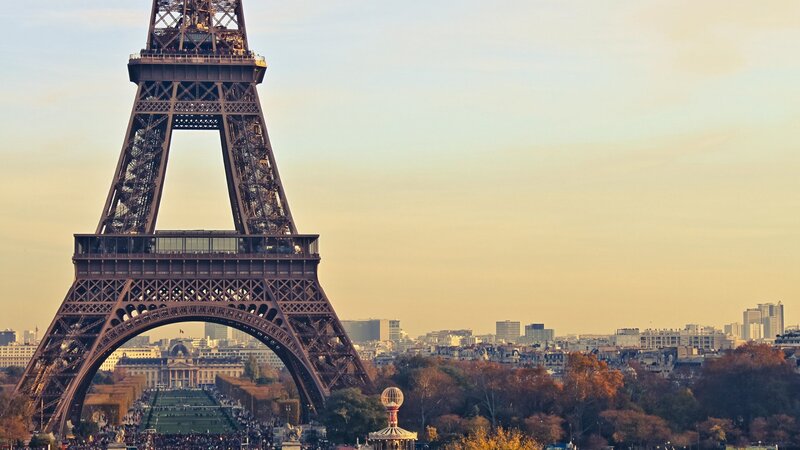 Eiffel Tower in Paris — Brown, Serene, Sunset