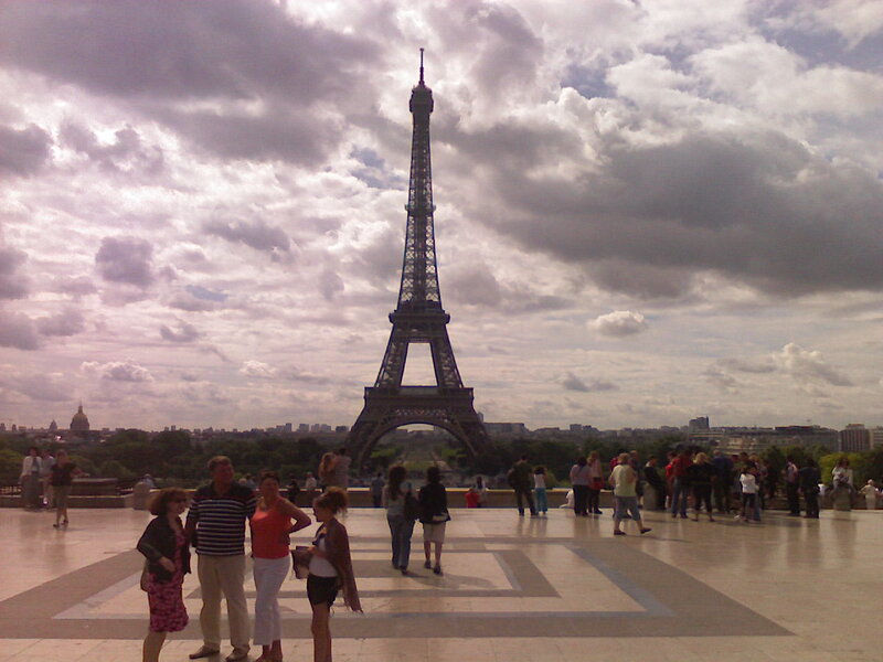 Eiffel Tower in Paris — Gray, Overcast