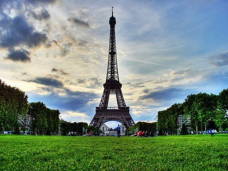 Eiffel Tower in Paris — Green, Dramatic, Afternoon