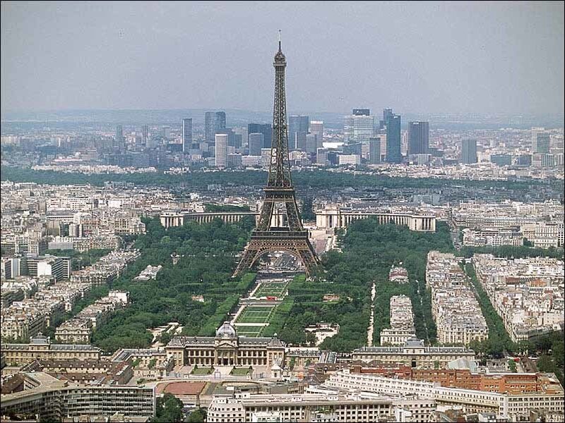 Eiffel Tower in Paris — Green
