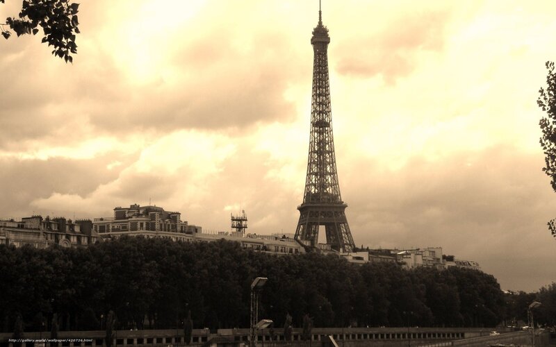 Eiffel Tower in Paris — Sepia