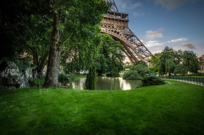 Eiffel Tower in Park — Green