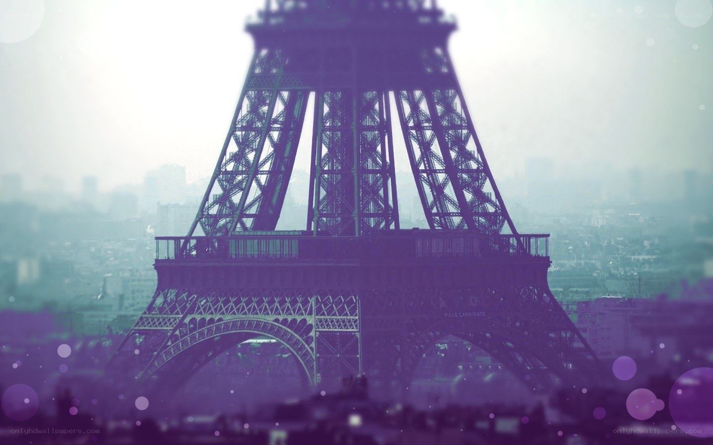 Eiffel Tower in purple haze