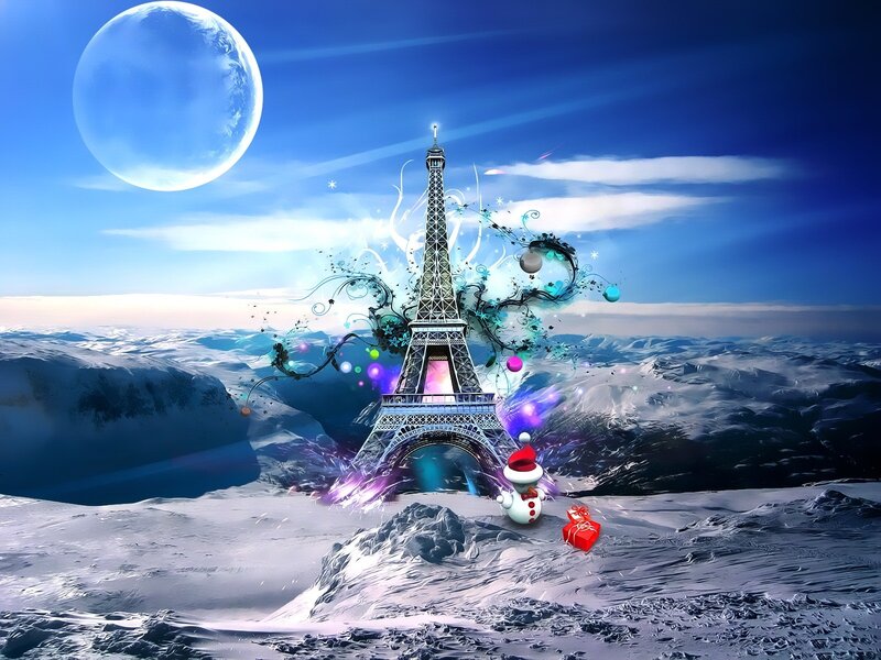 Eiffel Tower in Snow