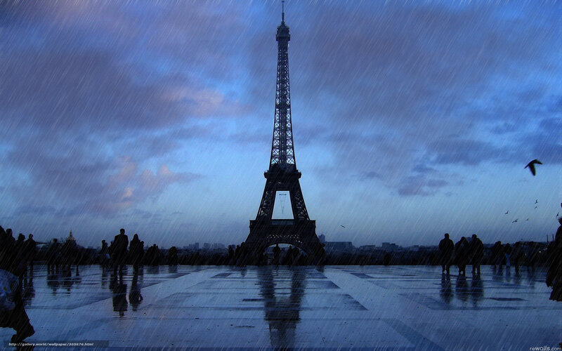Eiffel Tower in the rain