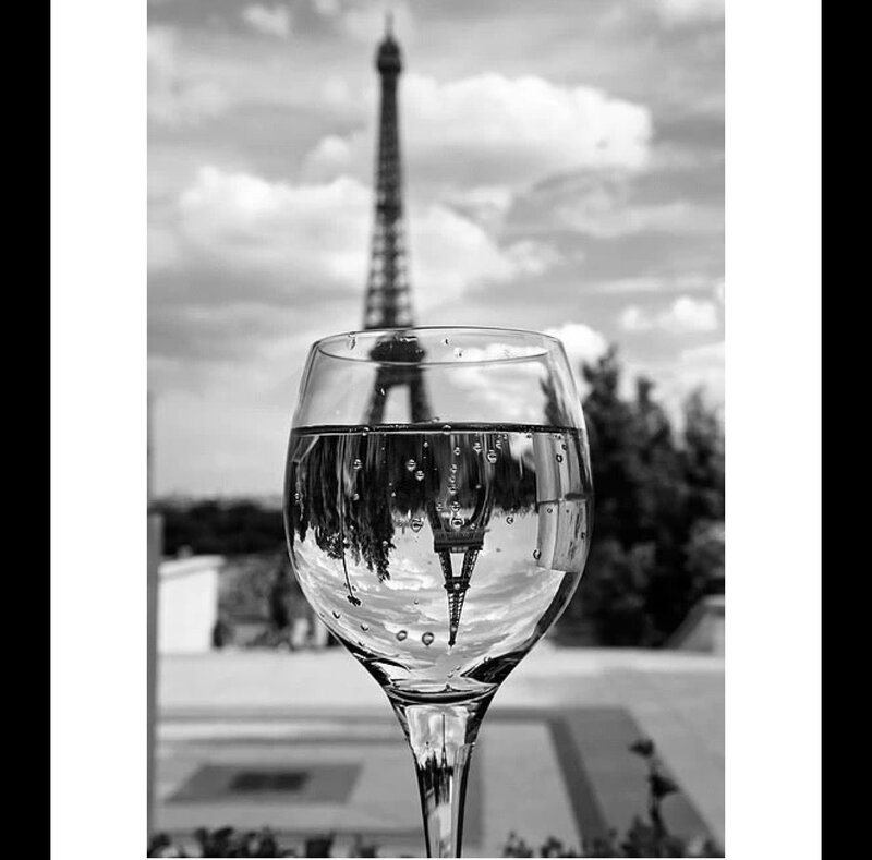 Eiffel Tower in Wine Glass