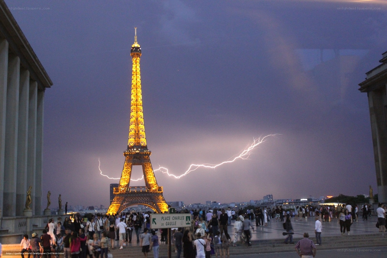 Eiffel Tower lightning storm