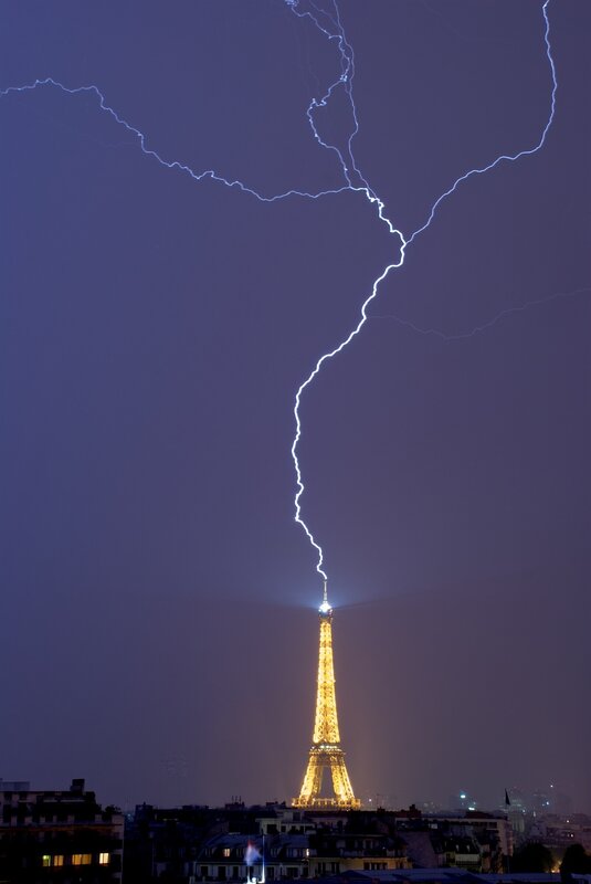 Eiffel Tower Lightning Strike — Purple