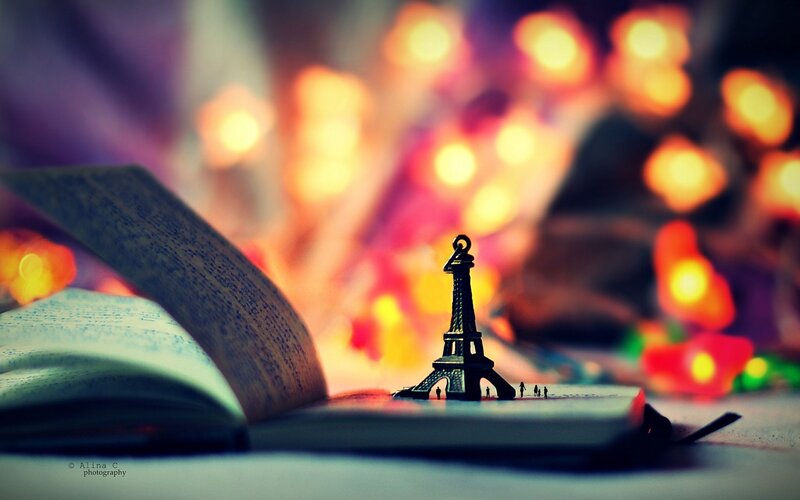 Eiffel Tower Model on Book