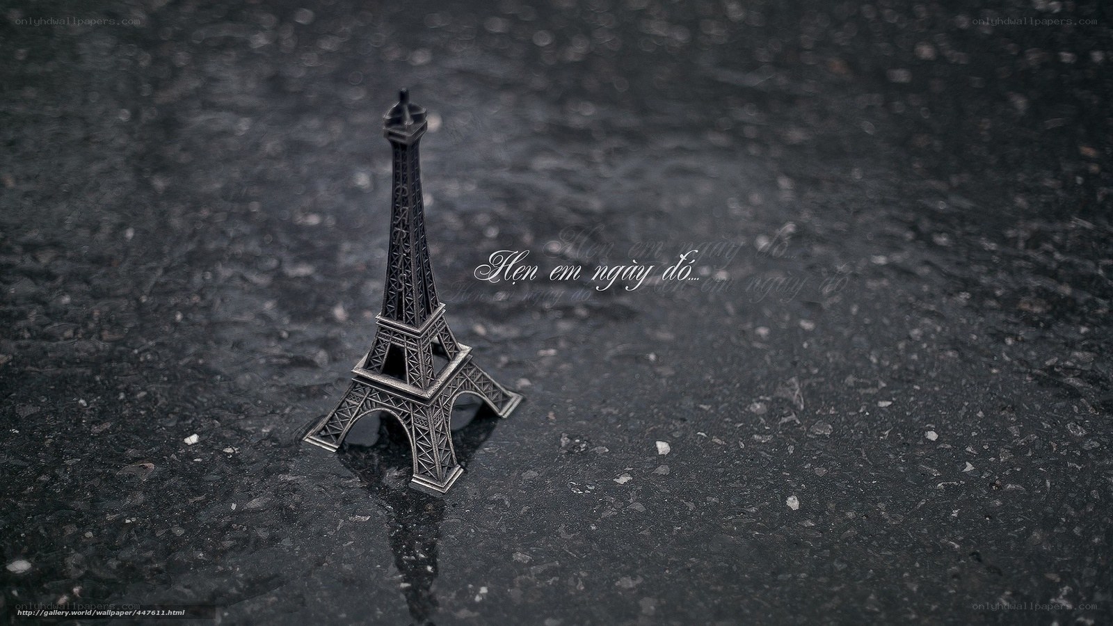 Eiffel Tower model on dark surface