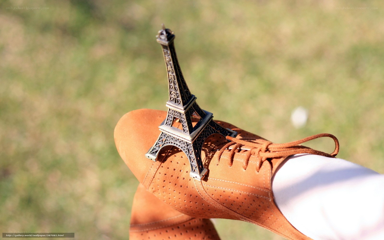 Eiffel Tower model on shoe
