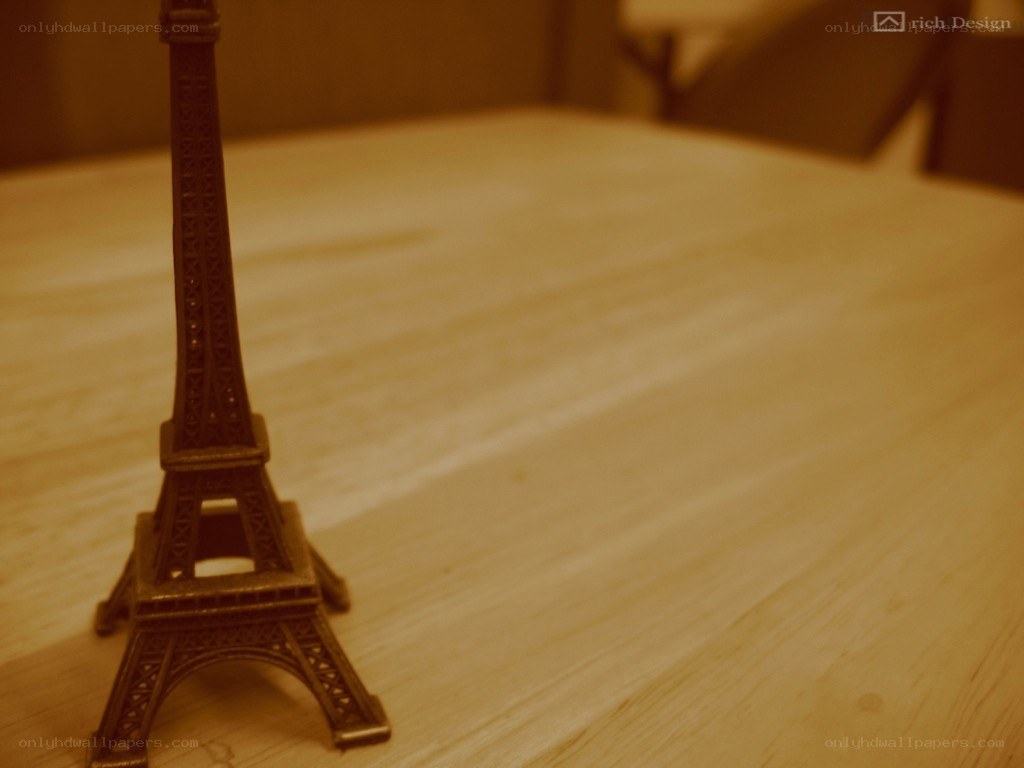 Eiffel Tower model on table