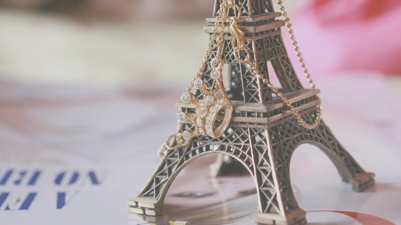 Eiffel Tower necklace display