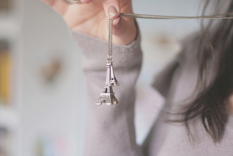 Eiffel Tower Necklace — Gray