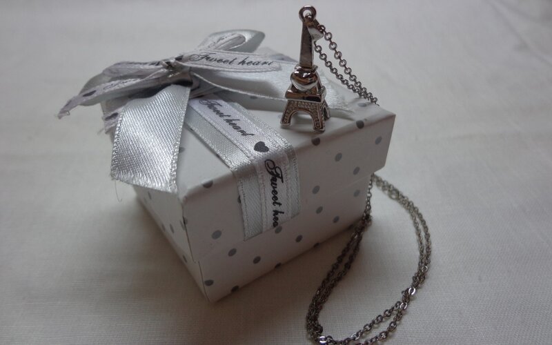 Eiffel Tower Necklace — White, Calm