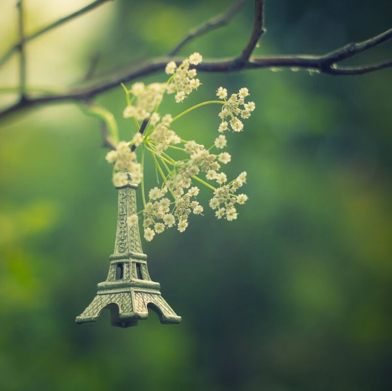 Eiffel Tower Ornament — Green, Serene