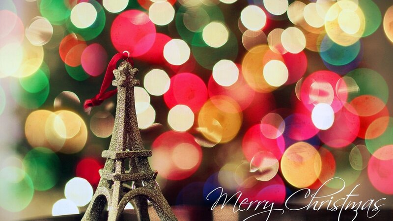 Eiffel Tower Ornament — Red, Festive