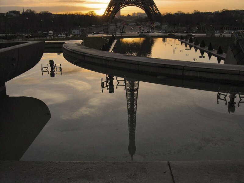 Eiffel Tower Reflection — Gold