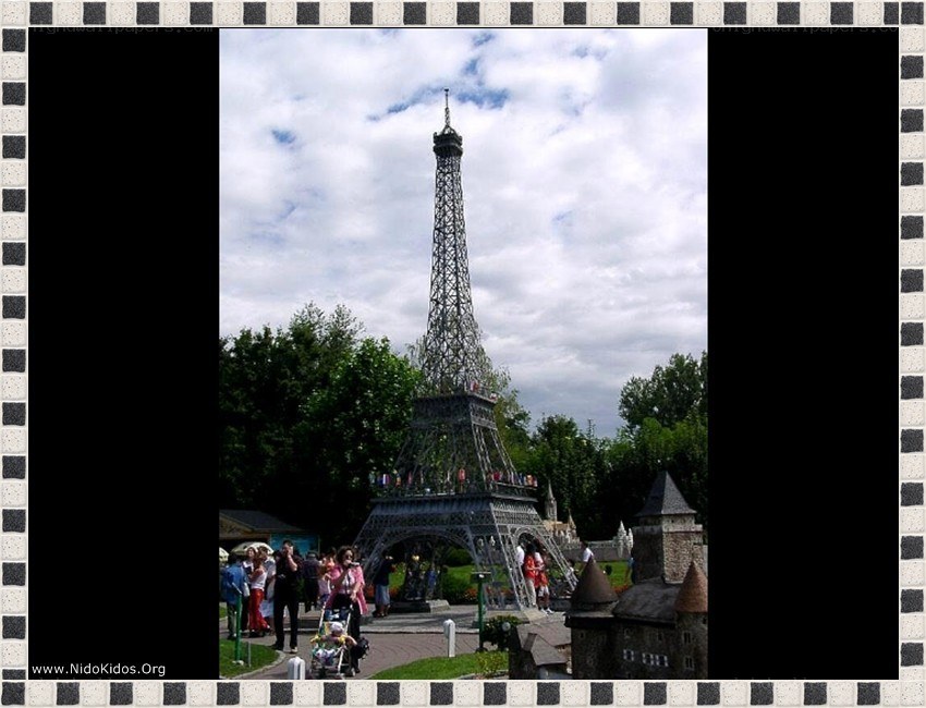 Eiffel Tower replica at a theme park