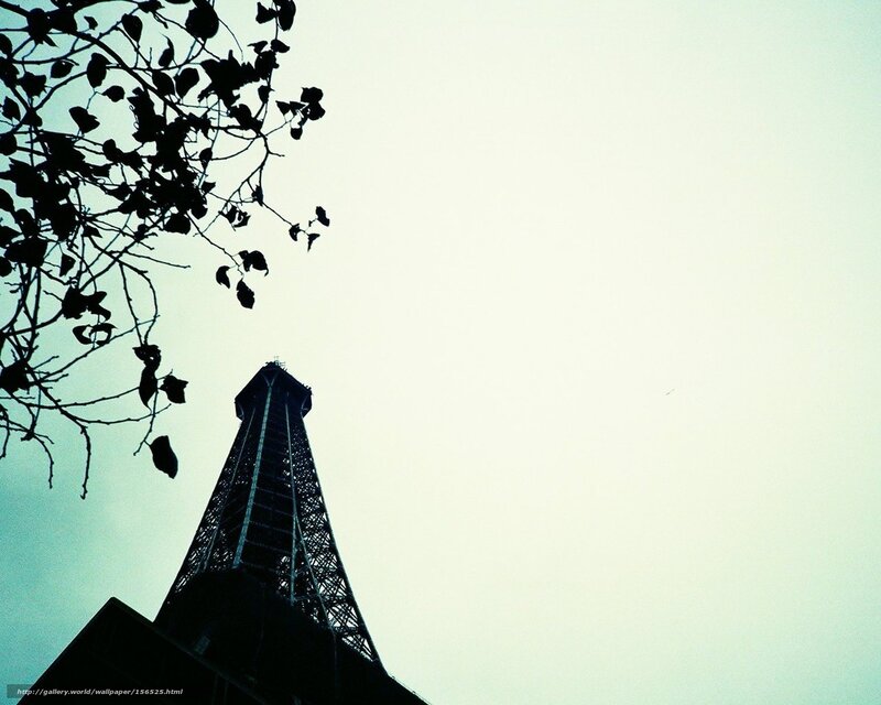 Eiffel Tower Silhouette — Black, Dramatic, Photograph