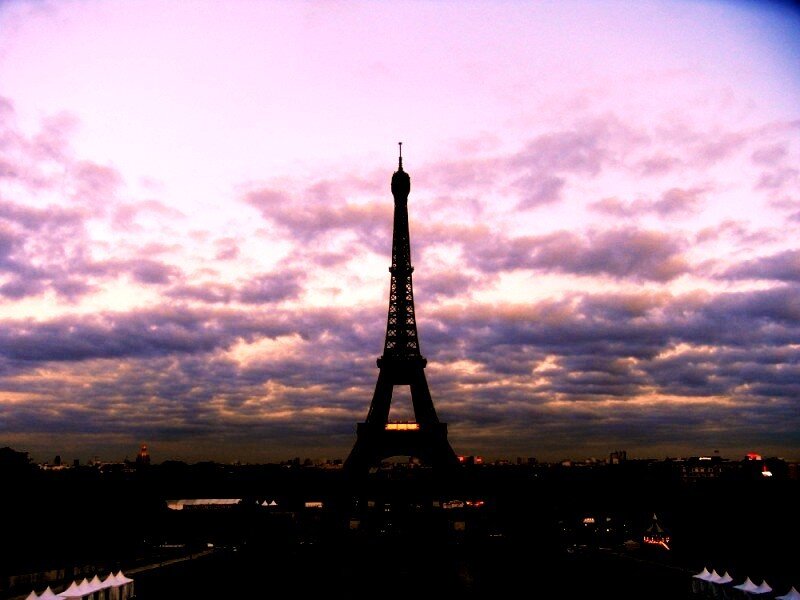 Eiffel Tower Silhouette — Purple