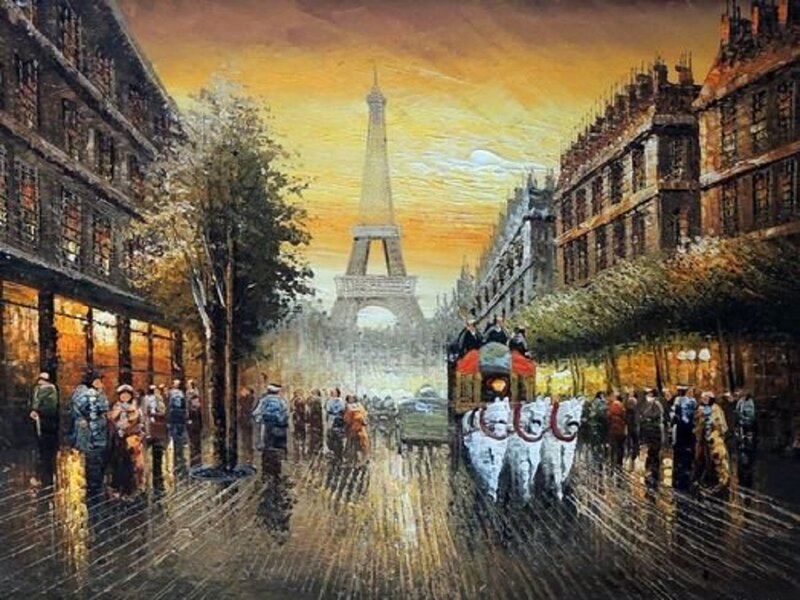 Eiffel Tower Street Scene