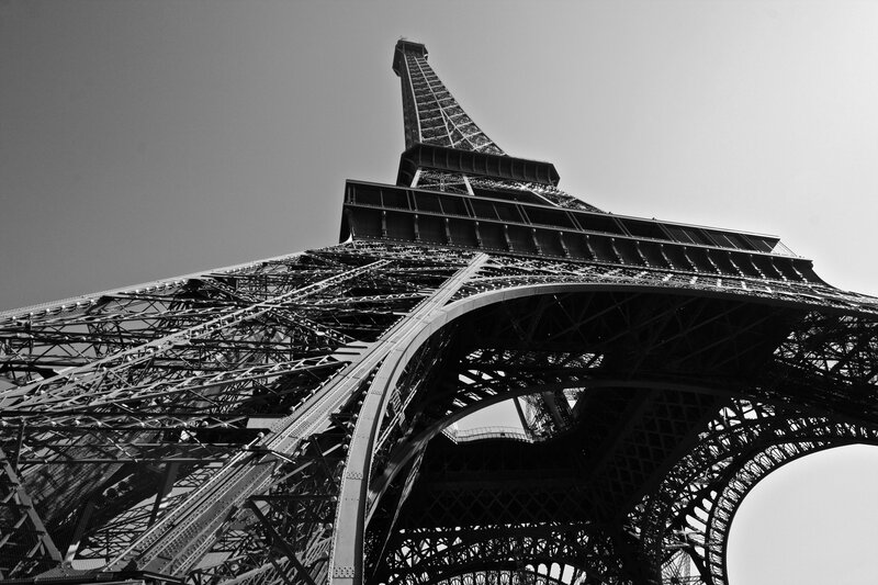 Eiffel Tower Structure — Black, Dramatic, Photograph