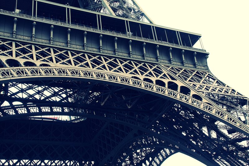Eiffel Tower Structure — Black, Dramatic