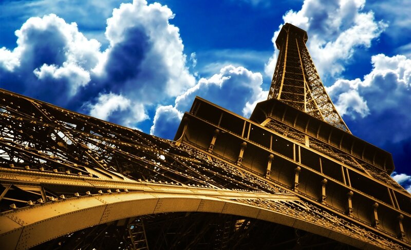 Eiffel Tower Structure — Blue, Dramatic, Afternoon