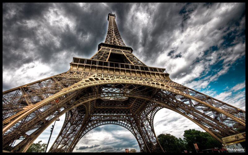 Eiffel Tower Structure — Gray, Dramatic, Afternoon