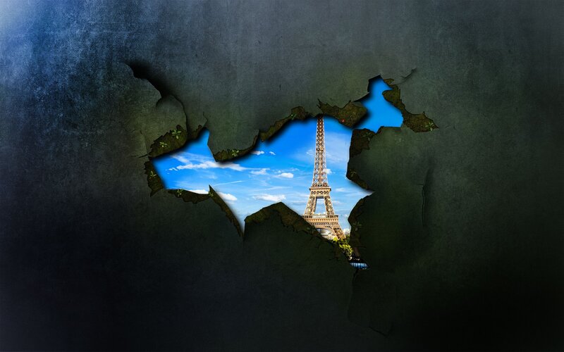 Eiffel Tower Through Hole