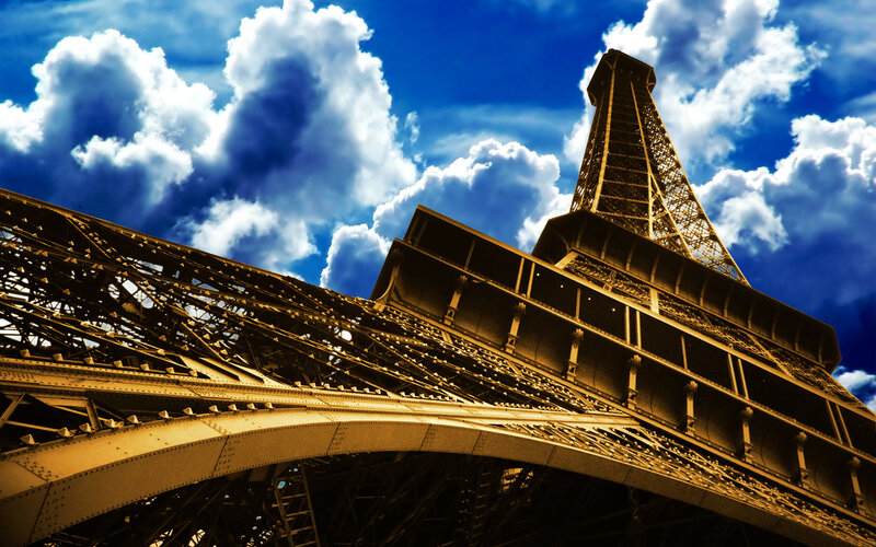 Eiffel Tower under blue sky
