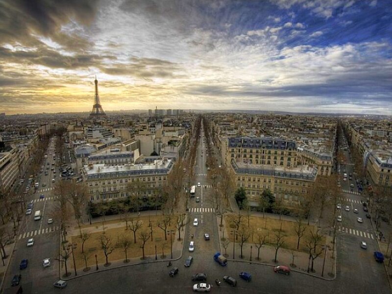 Eiffel Tower View — Blue, Dramatic, Sunset
