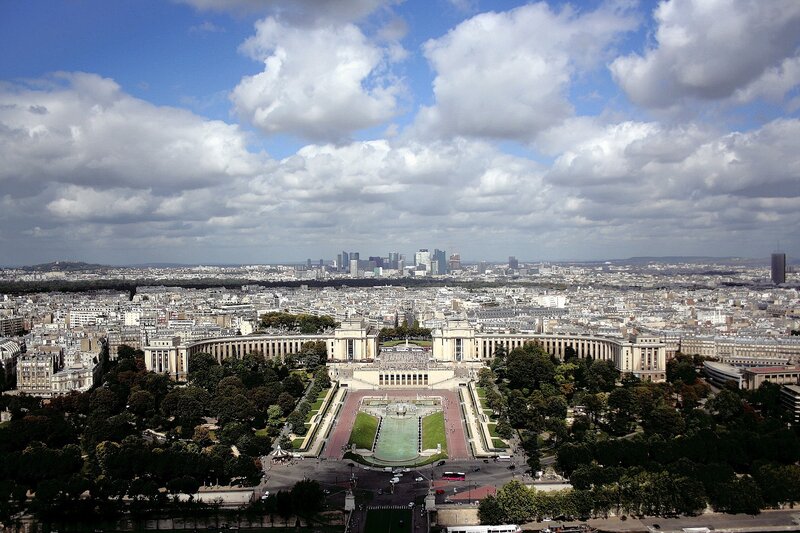 Eiffel Tower View — Blue, Serene, Afternoon, Photograph, Cityscape
