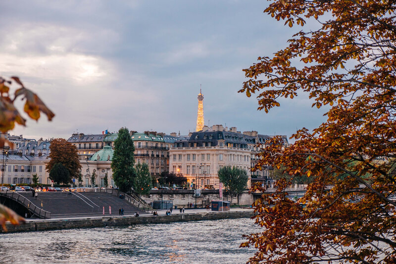 Eiffel Tower View — Blue, Serene, Autumn