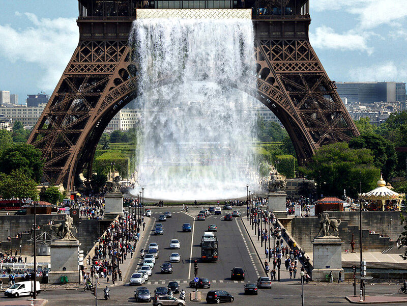 Eiffel Tower Waterfall