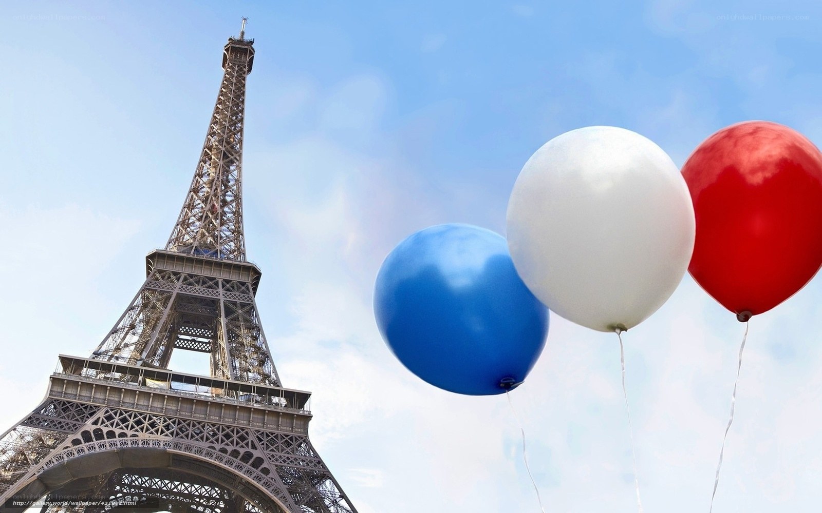 Eiffel Tower with balloons