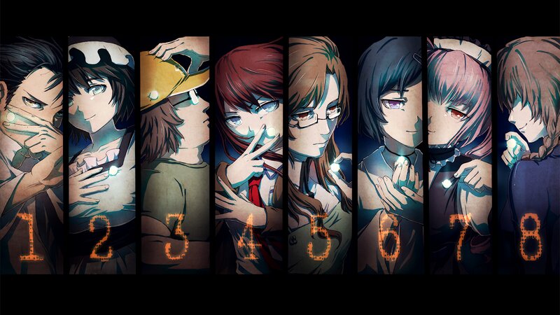 Eight Anime Characters — Black, Dramatic, Night