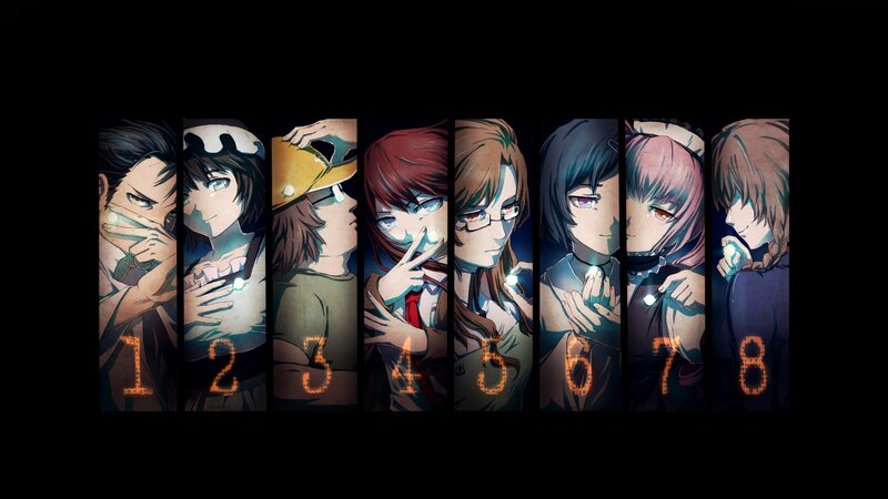 Eight Anime Characters — Black, Dramatic