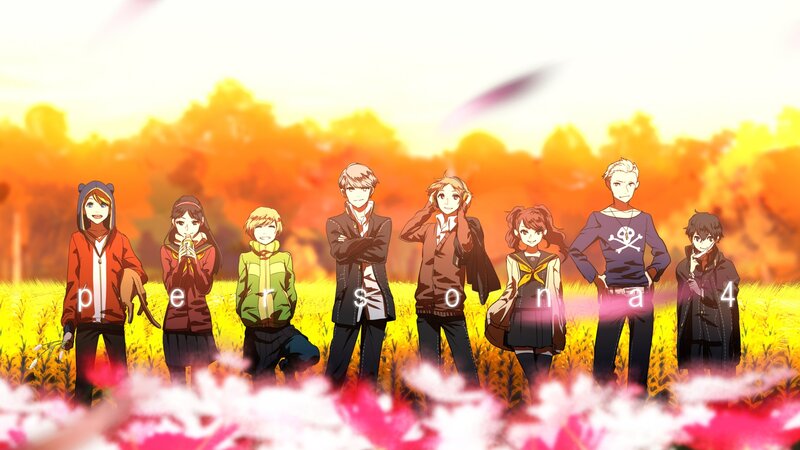 Eight Anime Characters in Field — Yellow, Serene