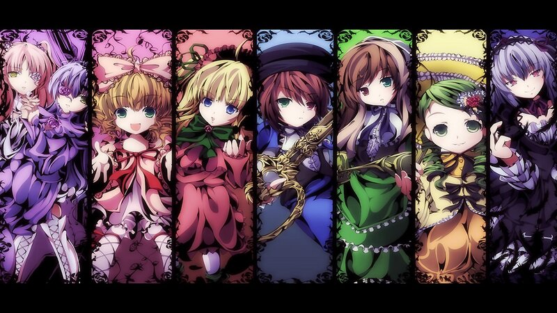 Eight Anime Girls in Dresses