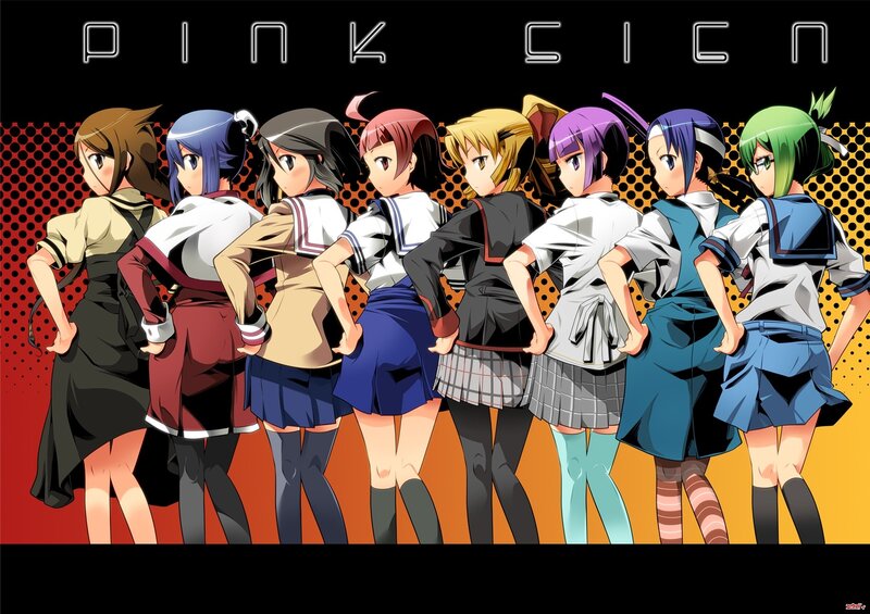 Eight Anime Girls in School Uniforms